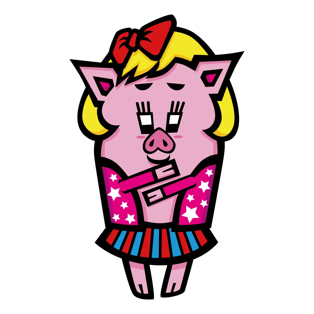 豚をモチーフにしたマスコットキャラクター